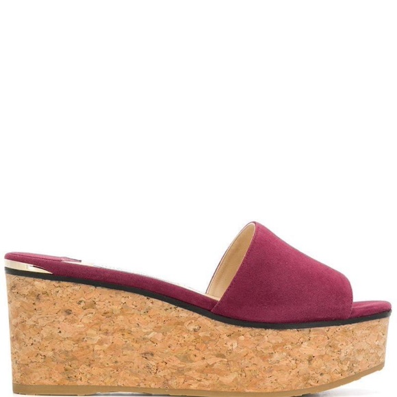 Jimmy Choo Women'sDeedee 75 Suede Wedge Mules
